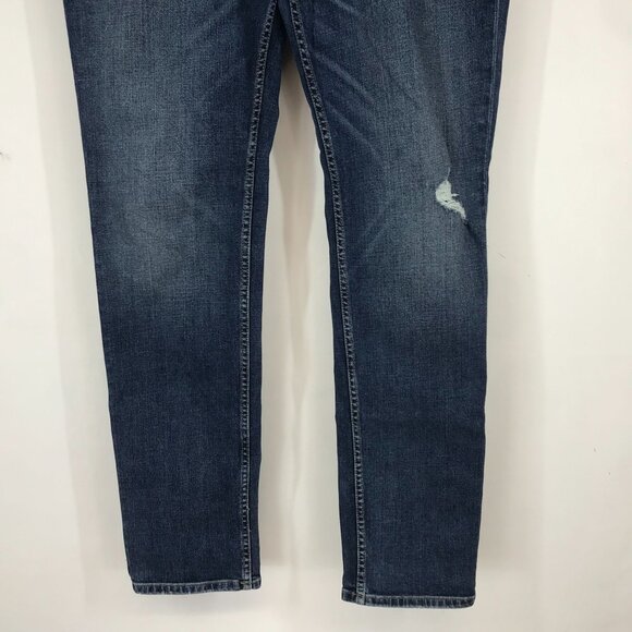 HUDSON - MEN'S 33 - BLUE DENIM BLAKE SLIM STRAIGHT COTTON BLEND JEANS - Picture 3 of 8